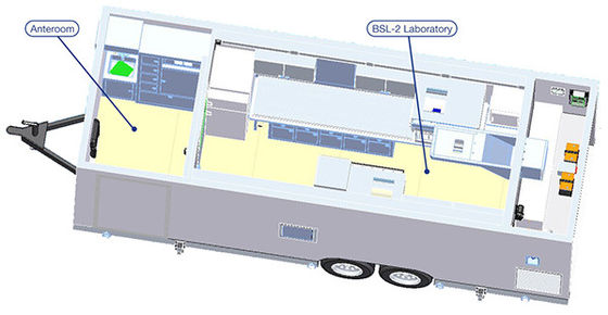Conteneur préfabriqué mobile de Cleanroom du laboratoire 30KW de cabine d'ACP d'OIN